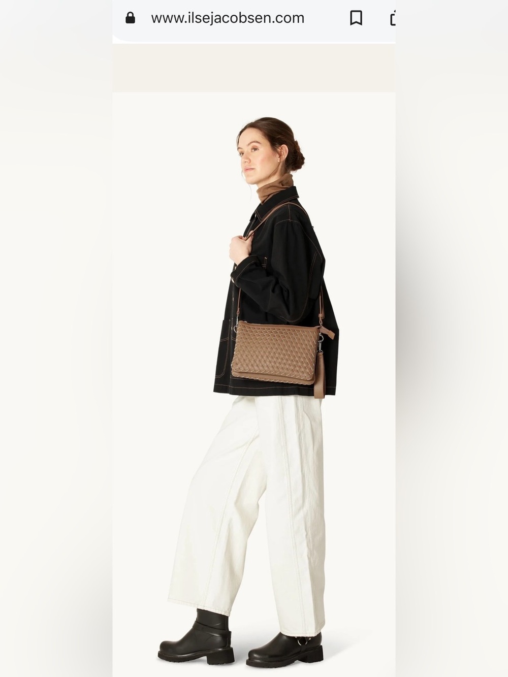 Ilse Jacobsen beige soft woven crossbody and or clutch